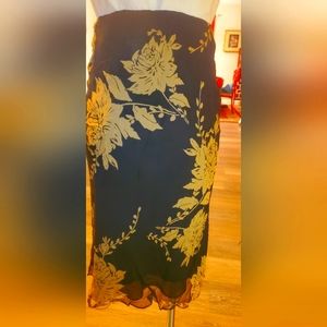 Black Floral Skirt
